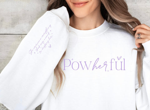 Powherful- priced for a regular tee, addt’l options in drop down