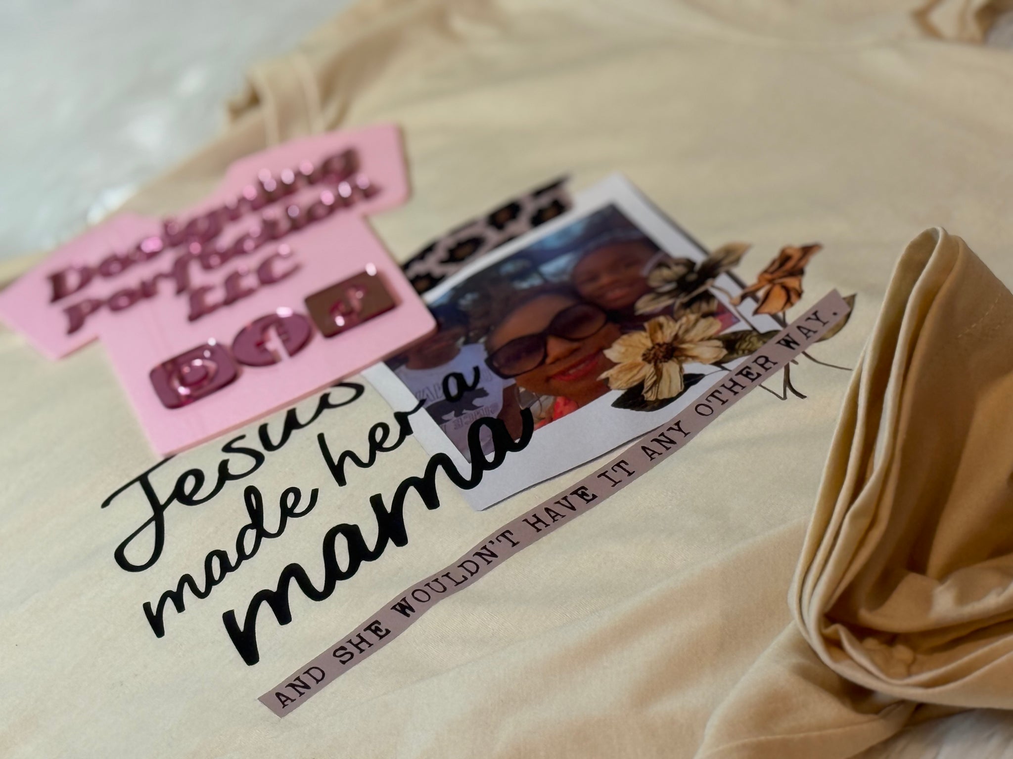 Jesus made her a …..  custom, add name in note and email photo with order number
