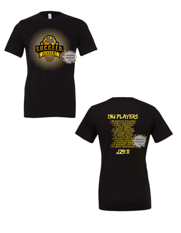 Black tee front and back (custom) 13U Team