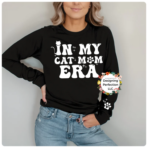 In my cat mom era - on regular tee- additional options in drop down