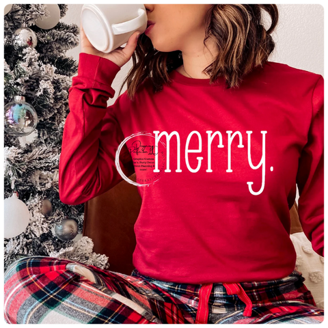 Merry! ADULT Christmas tee, priced for tee, other options available in dropdown (16)