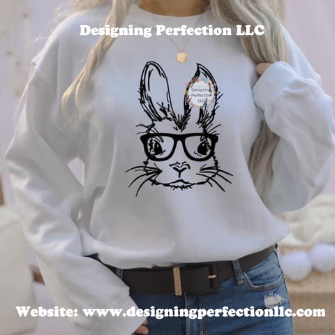 Bunny with glasses (14) priced for a tee, additional options available