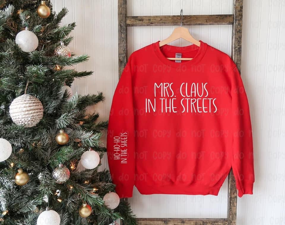 Mrs. Claus in the streets… dropship on a sweatshirt