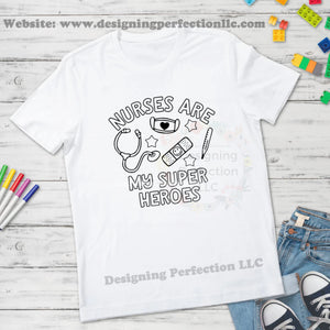 Nurses are my superhero’s - YOUTH COLORING TEE (12)