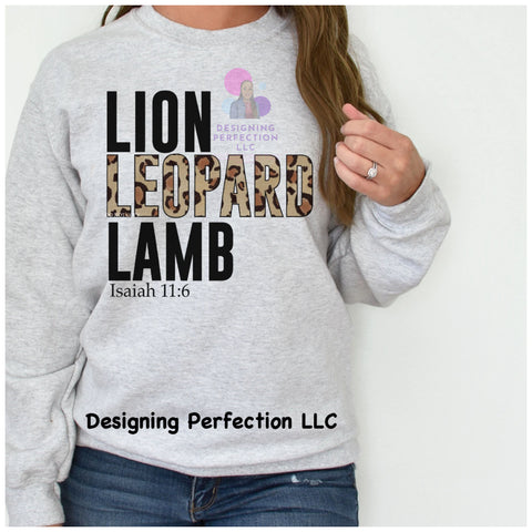 Lion leopard Lamb- Priced for a tshirt- additional options available (11)
