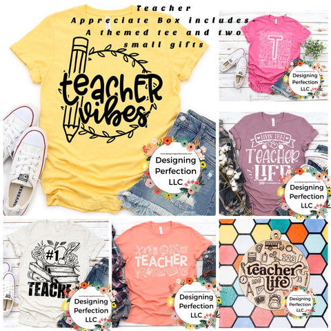 Teacher Appreciation Package- Tee and Custom coaster/paperweight