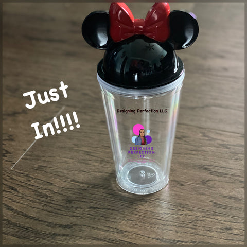 Tumbler with mouse ears and bow