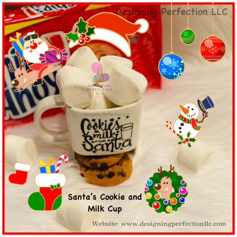 Santa cookies and milk cup or mug- CHRISTMAS